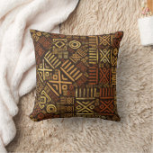 Coussin Bruns africains ethniques et or #6 de modèle (Couverture)