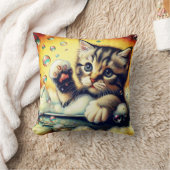Coussin "Bubble Bath Kitten - Whimsical Bath Time Art" (Couverture)