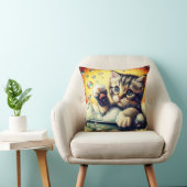 Coussin "Bubble Bath Kitten - Whimsical Bath Time Art" (Chaise)