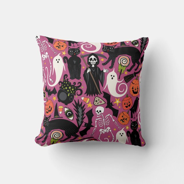 Coussin bubblegum rétro Halloween (Recto)