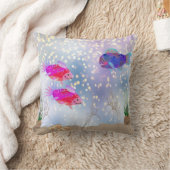 Coussin Bubbles de poissons comiques et graminées marines (Couverture)