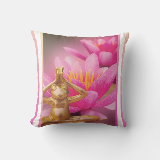 Coussin BuddhaToday Grenouille Fleurie #5 Vol. 3 Image ave (Recto)