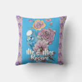 Coussin Budgie Aquarelle lilas floral Nouveau Cushion (Verso)