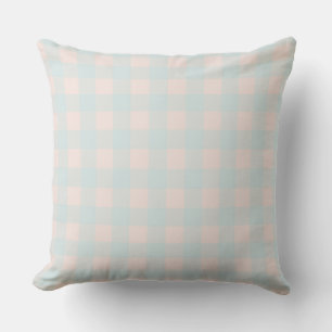 Coussin Buffalo à carreaux bleu pâle Style de ferme urba