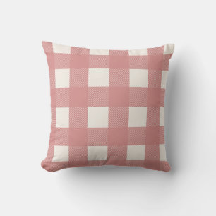 Coussin Buffalo Check Pink Plaid Noël
