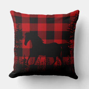 Coussin Buffalo Plaid Forêt de pins bois Forêt de pins Che