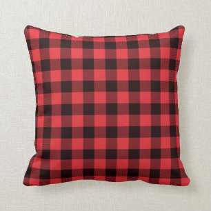 Coussin Buffalo rouge abattu