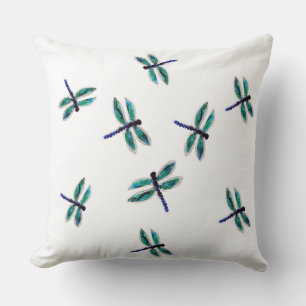 Coussin Bugs Art Dancing Turquoise Dragonfly