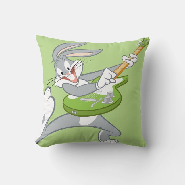 Coussin BUGS BUNNY™ Rocking sur guitare (Recto)