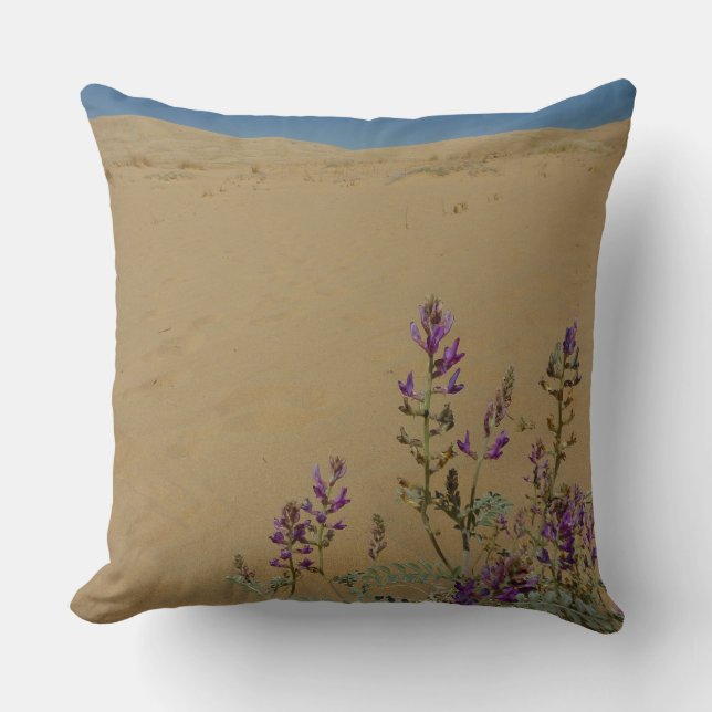 Coussin Buisson d'indigo du Mojave et dunes de Kelso (Recto)