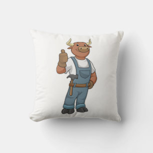 Coussin Bull comme Handyman avec Hammer