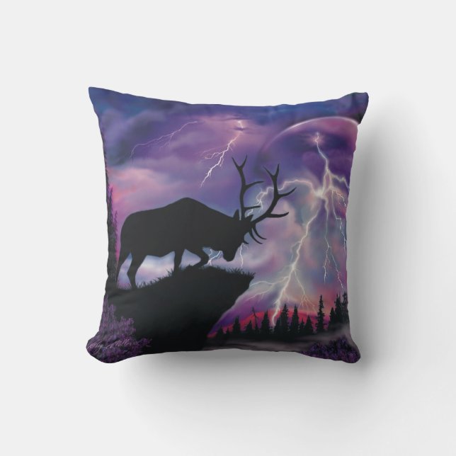 Coussin Bull Elk (Recto)