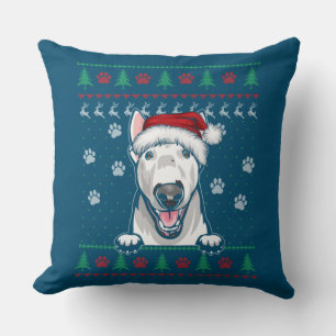 Coussin Bull Terrier Noël Douille moche Drôle Chien Amour