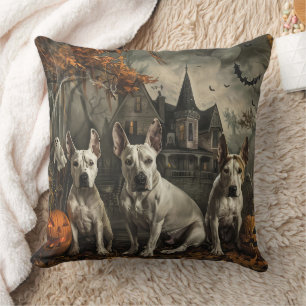 Coussin Bull Terrier Nuit d'Halloween Délice pour Chiens