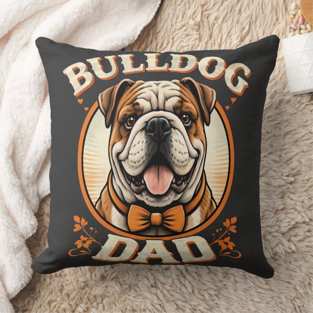 Coussin Bulldog Dad – Cute Vintage Bulldog Father’s Day (Couverture)