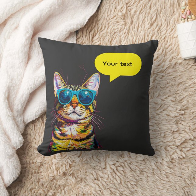 Coussin Bulle de dialogue de chat design amusant (Couverture)