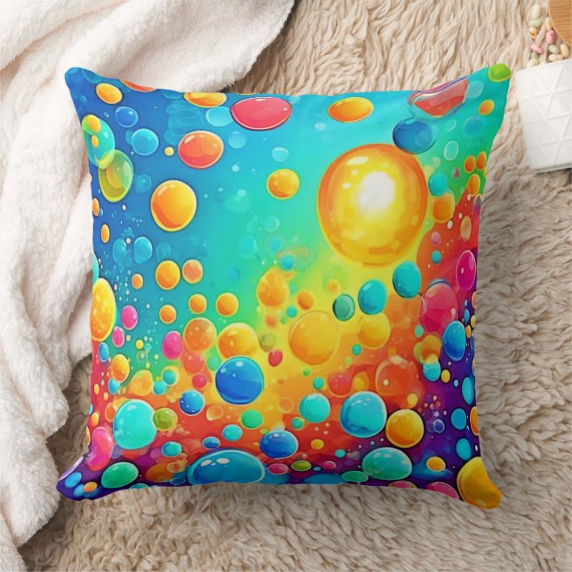 Coussin Bulles colorées Art flottant (Couverture)