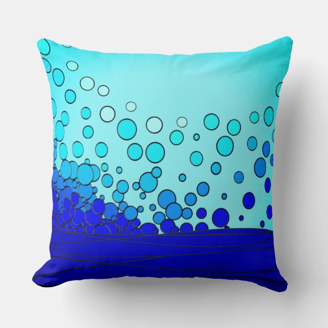 Coussin Bulles de l'eau bleue (Recto)