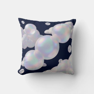 Coussin Bulles de Savon Iridescentes Flottant Bleu Foncé R