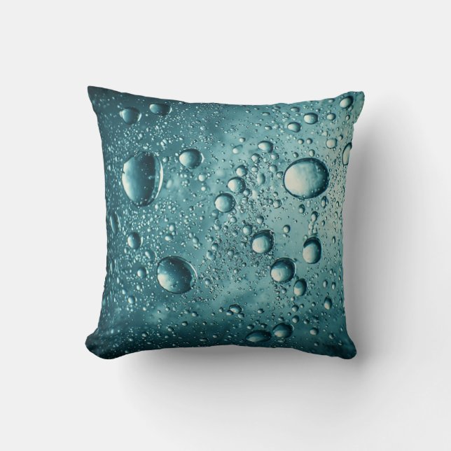 Coussin Bulles d'eau bleue Fond abstrait sous-marin (Recto)