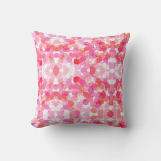 Coussin Bulles rose et blanc motif