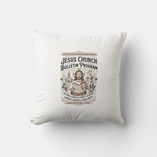 Coussin Bulletin de l'église de Jésus Programme Bulletin d (Recto)