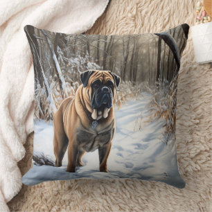 Coussin Bullmastiff Laisser neiger Noël