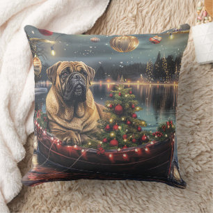 Coussin Bullmastiff Noël Festive Voyage