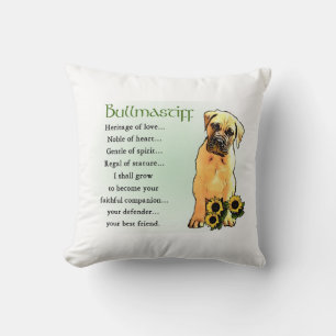 Coussin Bullmastiff patrimoine des cadeaux d'amour