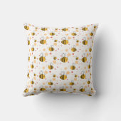 Coussin Bumblebee mignonne et fleurs (Verso)