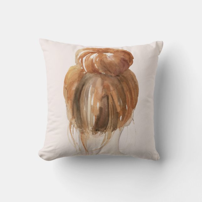 Coussin Bun de noeud à cheveux rouges (Recto)