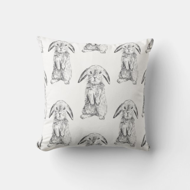 Coussin Bunnies, B/W (Recto)