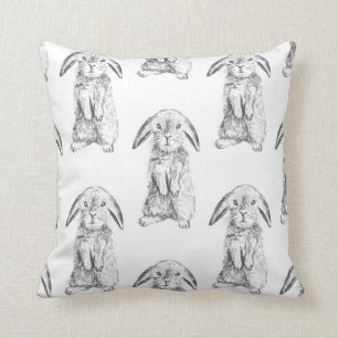 Coussin Bunnies, B/W