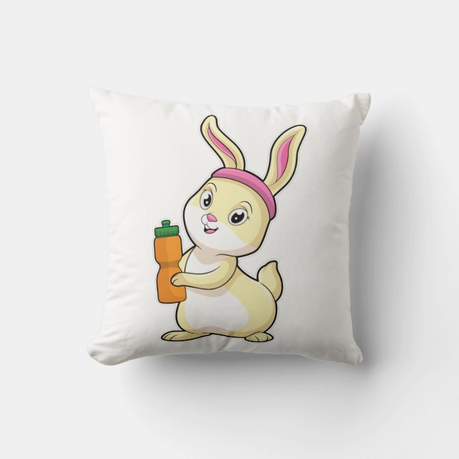 Coussin Bunny at fitness with Drinking bottle (Recto)