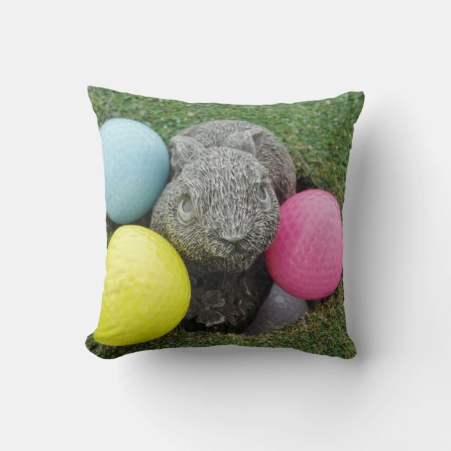 Coussin Bunny avec balles de golf colorées (Recto)