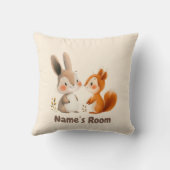 Coussin Bunny & Squirrel Amis de la Forêt | Chambre d'Enfa (Verso)