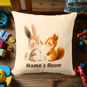 Coussin Bunny & Squirrel Amis de la Forêt Chambre d'Enfa