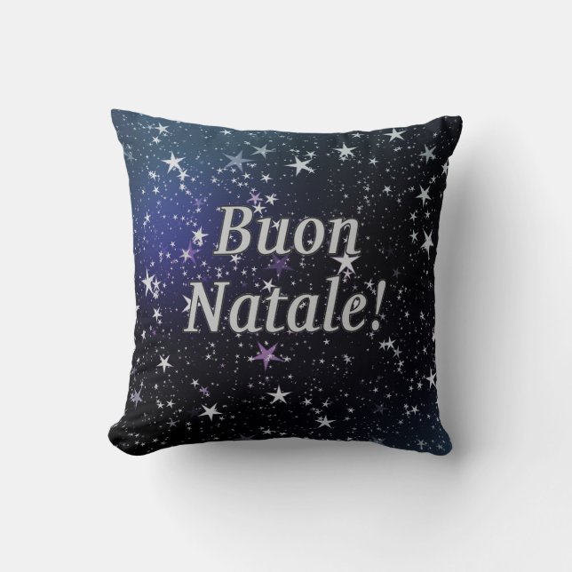 Coussin Buon Natale ! Joyeux Noël en wf italien (Recto)