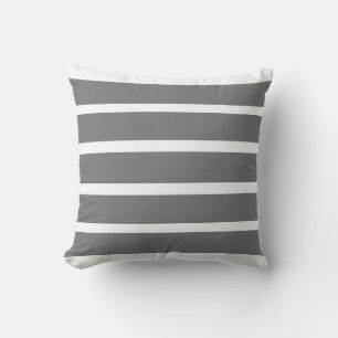 Coussin Bureau à domicile rayures minimales gris et blanc