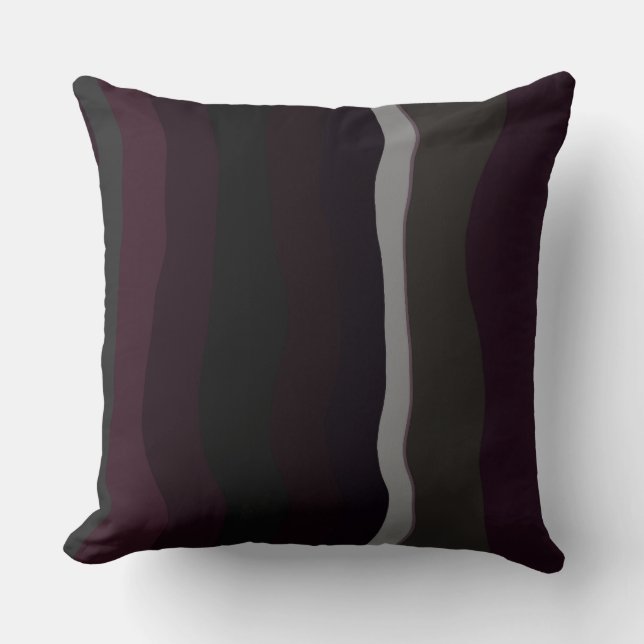 Coussin Burgundy et Olive Wavey (Recto)