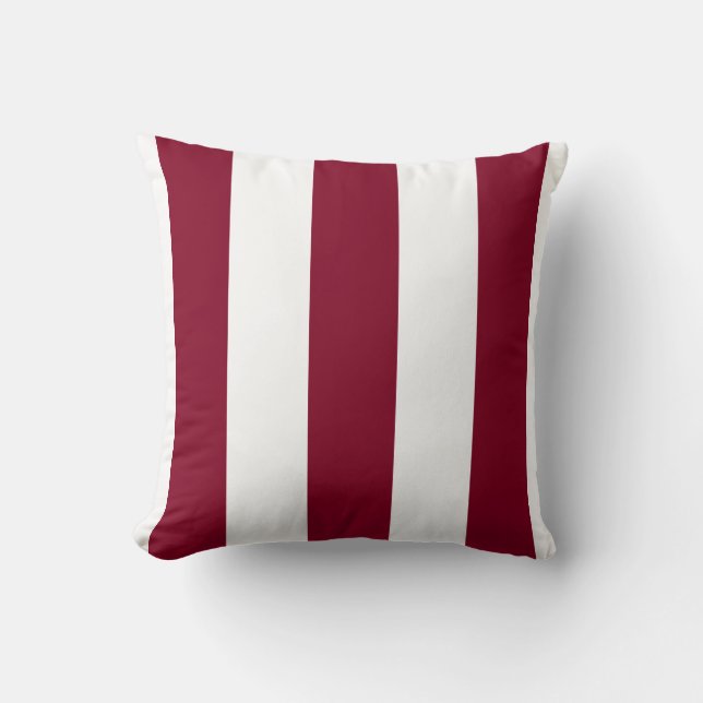 Coussin Burgundy Et White Stripes (Recto)