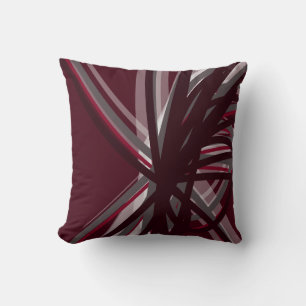 Coussin Burgundy Grey & White Crises Cross Ribbon Design
