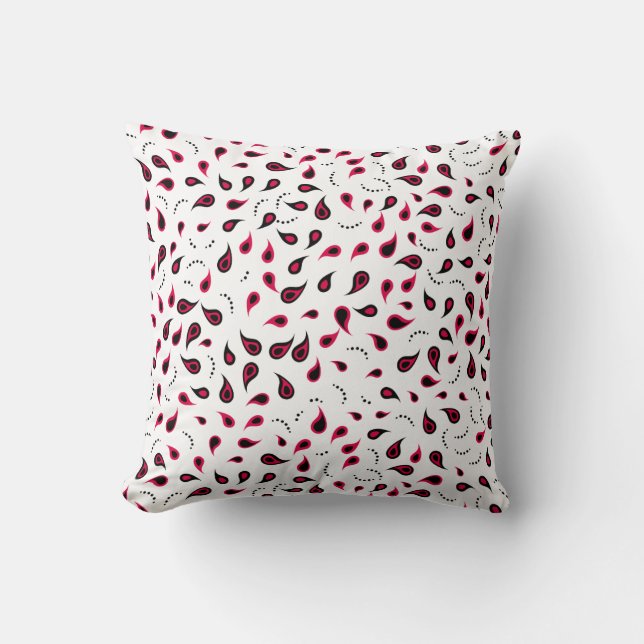 Coussin Burgundy Paisley en blanc (Recto)