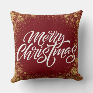 Coussin Burgundy Red Gold Simple Joyeux Noël