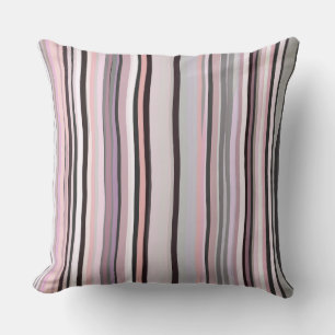Coussin Burgundy, rose et violet rayures ondulées