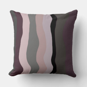 Coussin Burgundy, rose et violet rayures ondulées