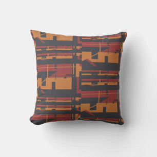Coussin Burgunge Orange Noir Inneven Southwest Art Look