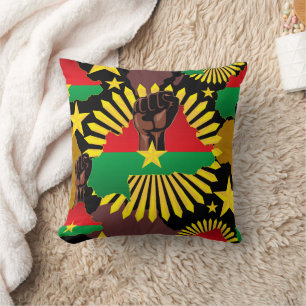 Coussin Burkina Faso Carte, drapeau et première révolution
