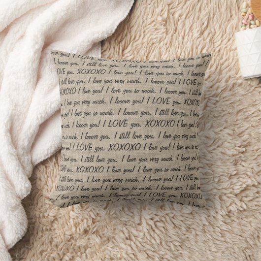 Coussin Burlap LOVE (Couverture)