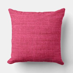 Coussin Burlap Rose Chaud Lin Russe Jute